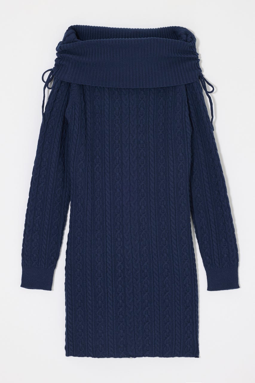 KNIT OFF SHOULDER MINI ドレス