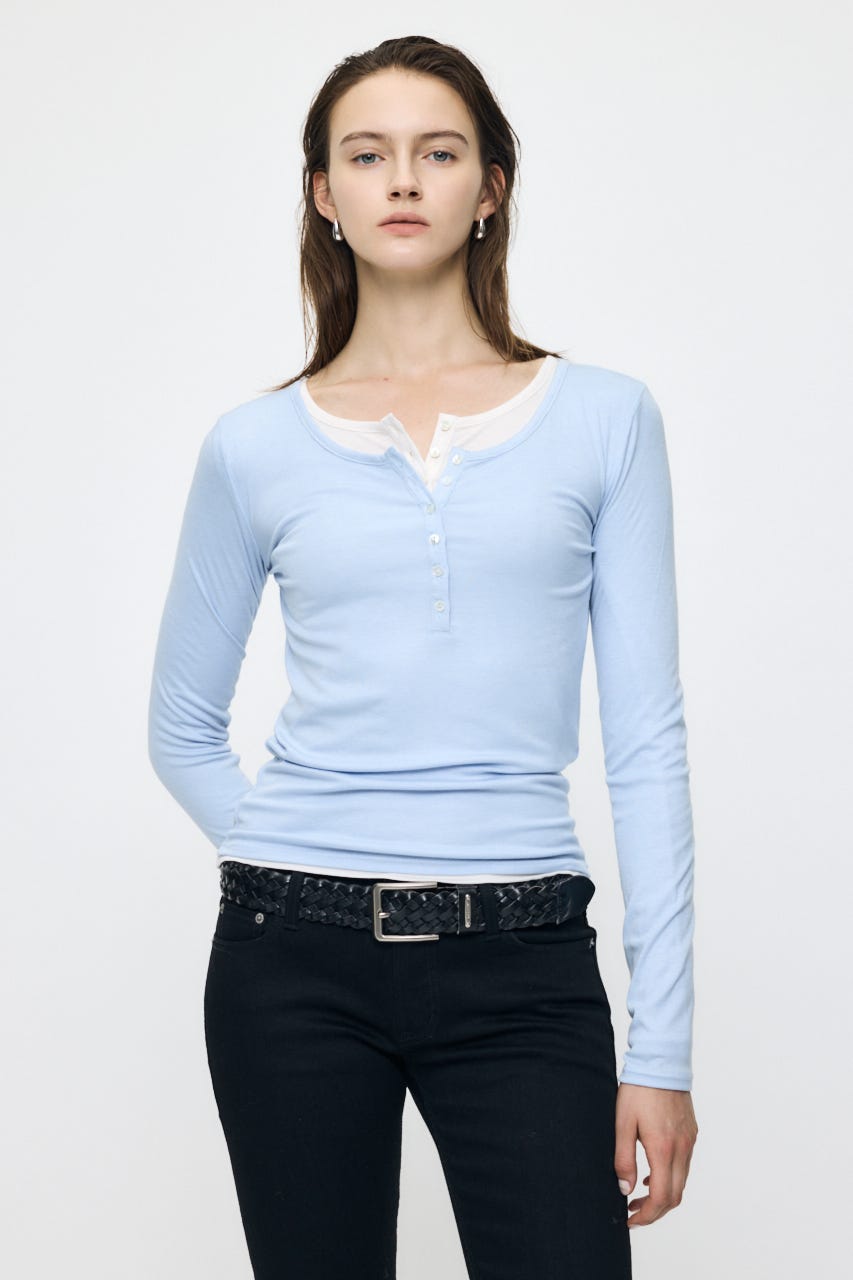 ES HENRY NECK トップス L/BLU 2