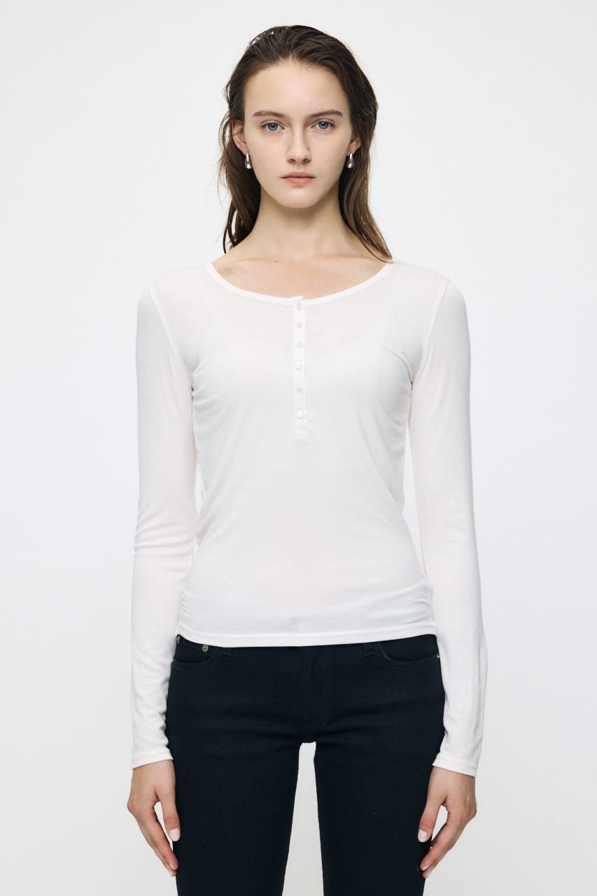 ES HENRY NECK トップス O/WHT 1