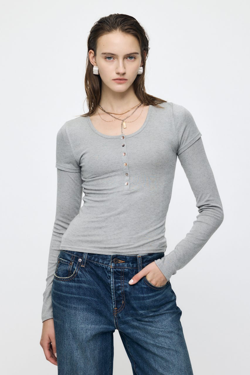 ES HENRY NECK トップス T.GRY 2