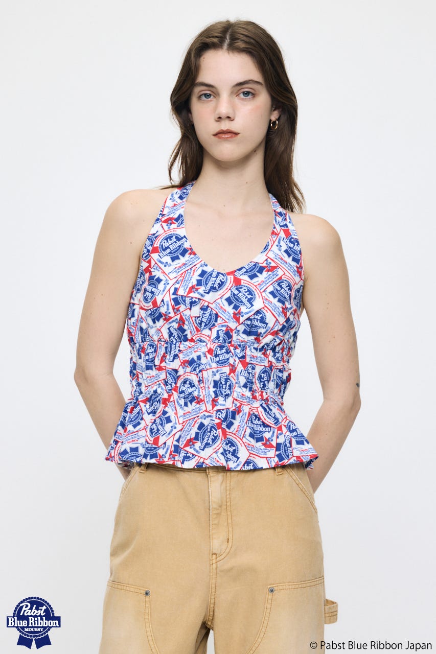 PABST HALTER NECK トップス WHT 1