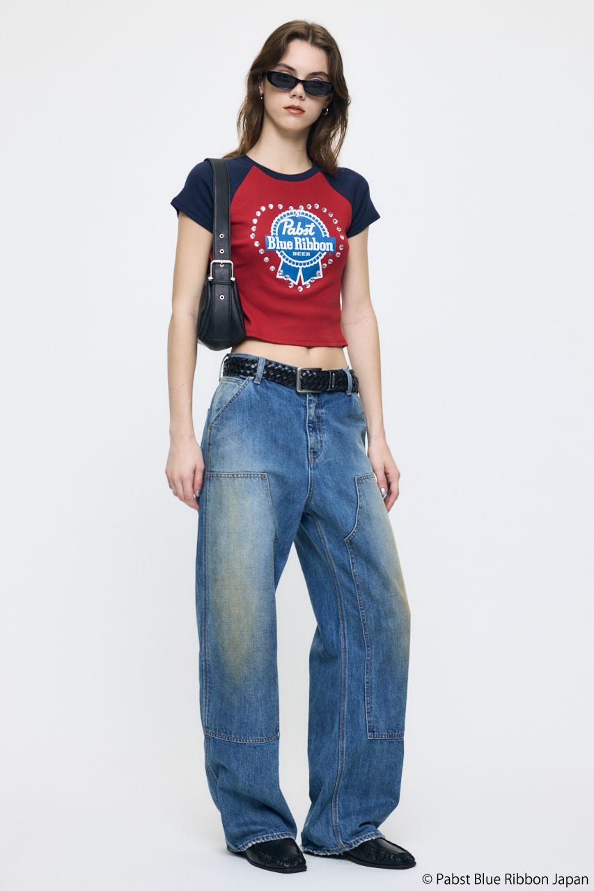 PABST RAGLAN BABY TEE RED FREE