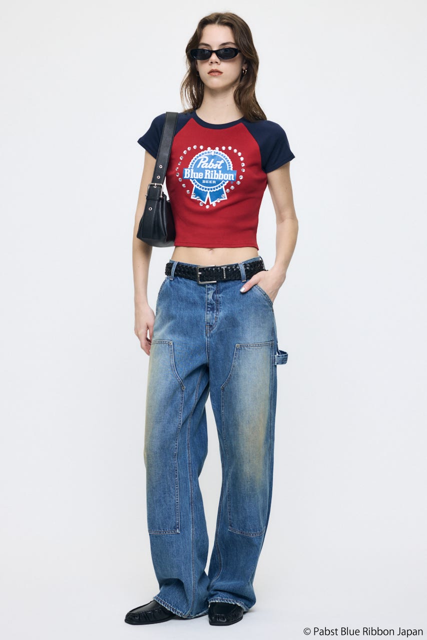 PABST RAGLAN BABY TEE RED FREE
