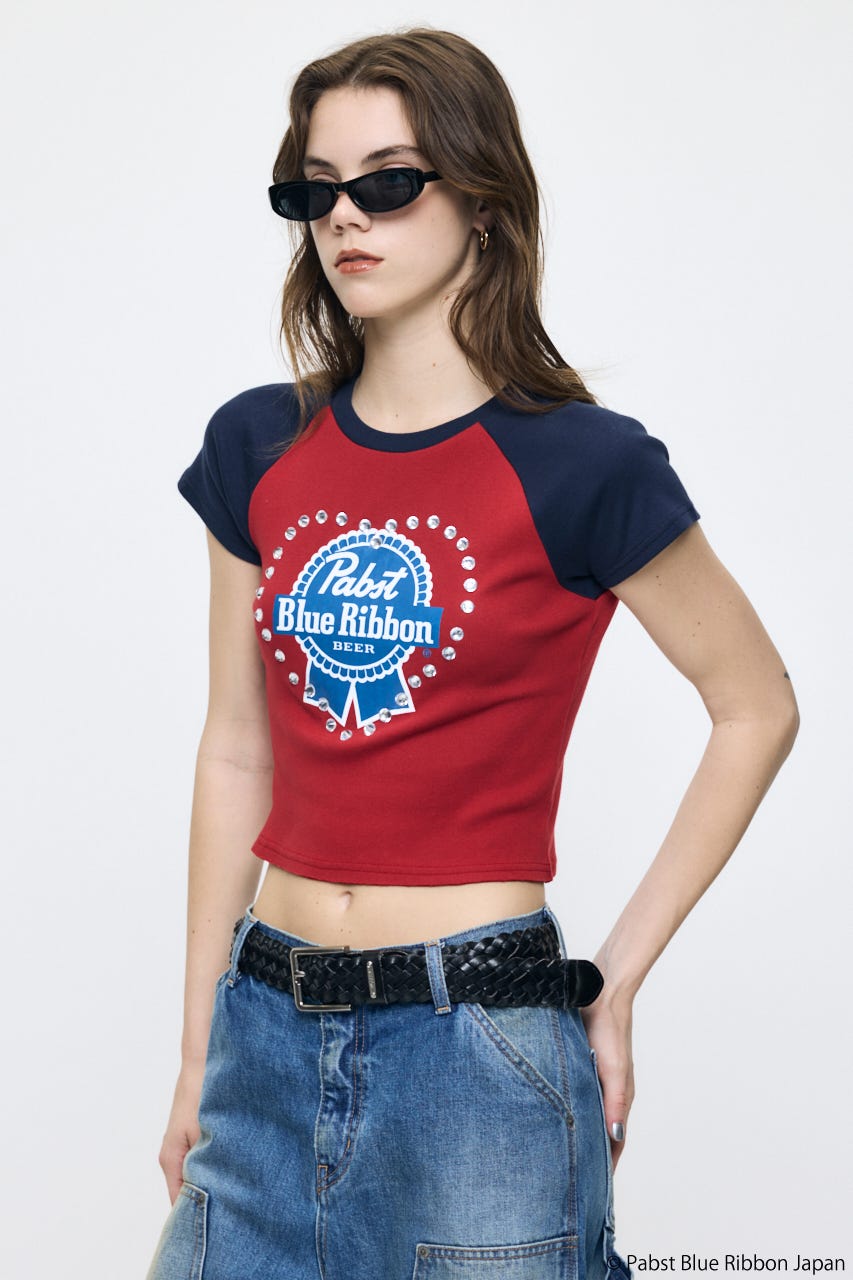 PABST RAGLAN BABY TEE RED FREE