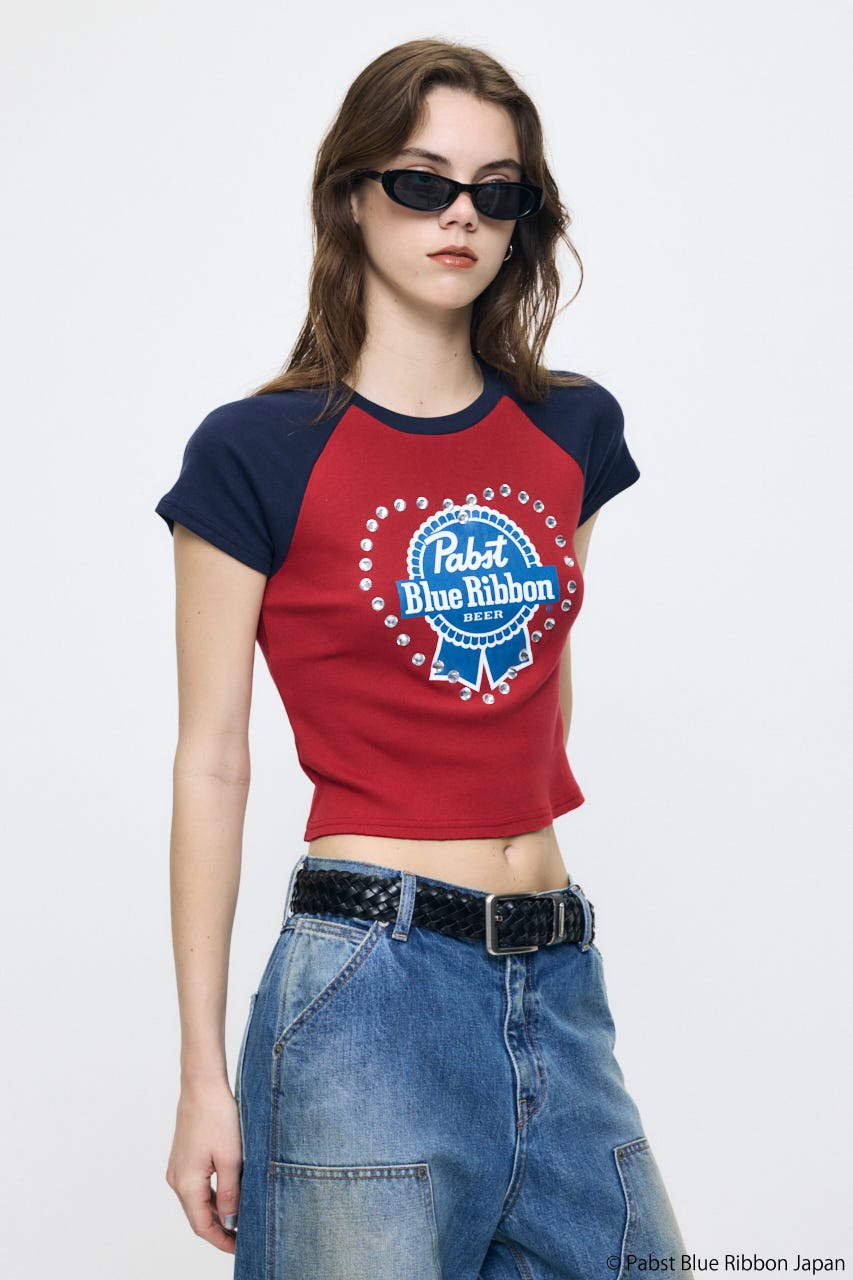 PABST RAGLAN BABY TEE RED FREE