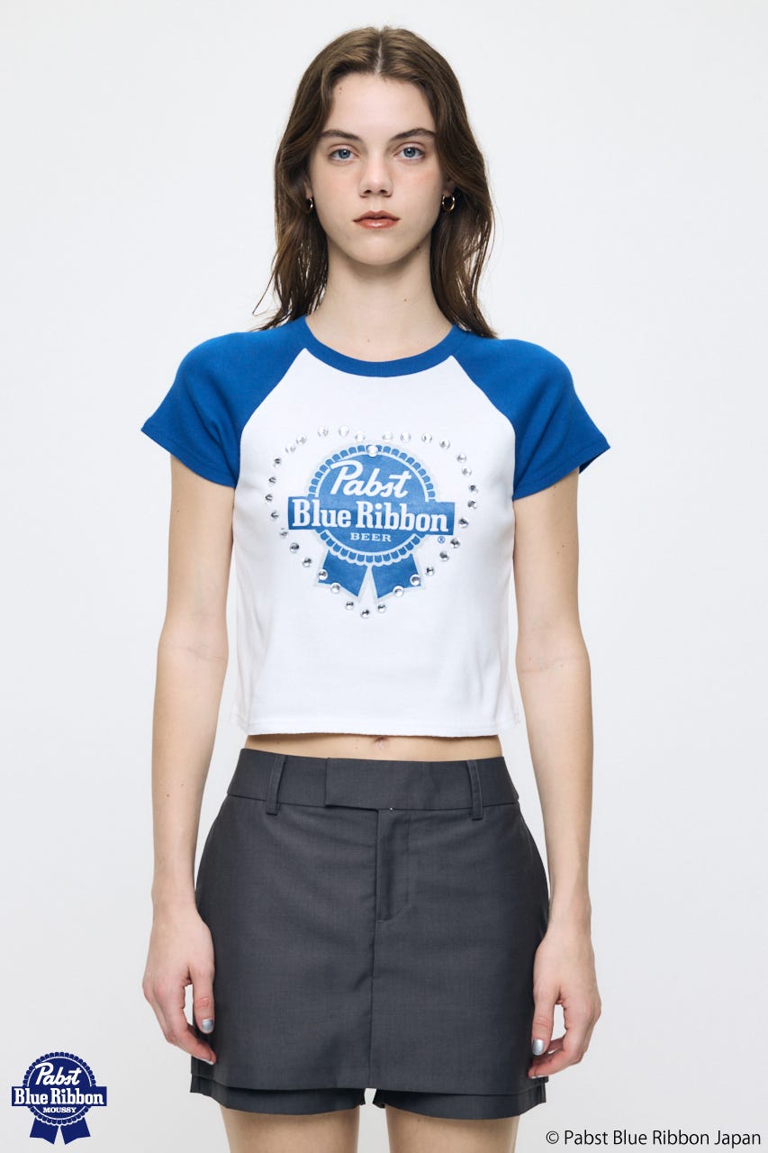 PABST RAGLAN BABY TEE WHT FREE