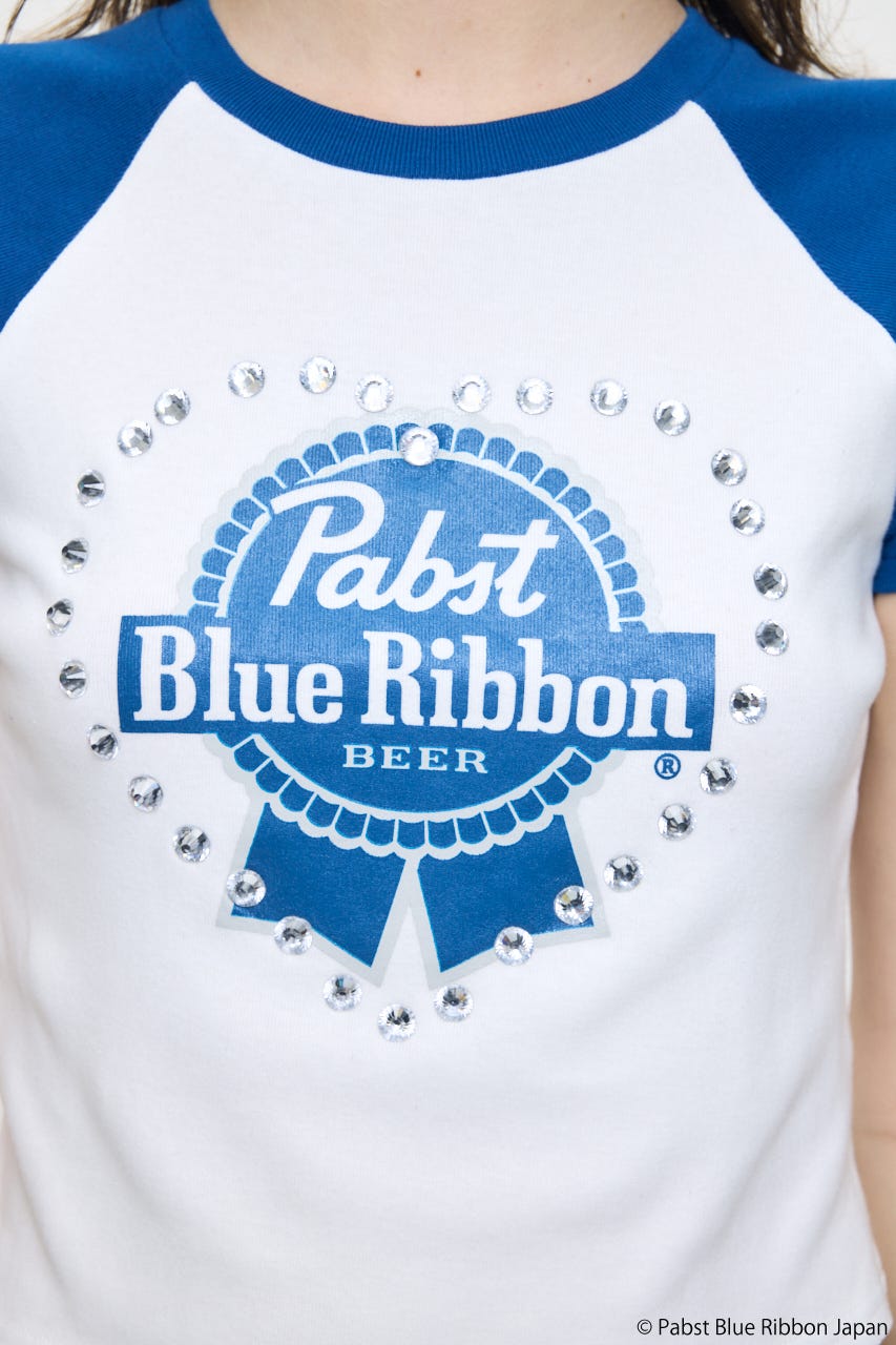 PABST RAGLAN BABY TEE WHT FREE