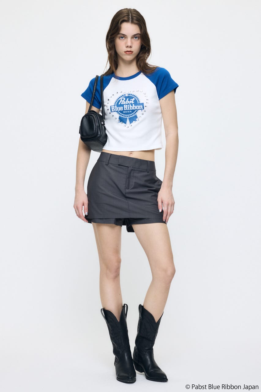 PABST RAGLAN BABY TEE WHT FREE