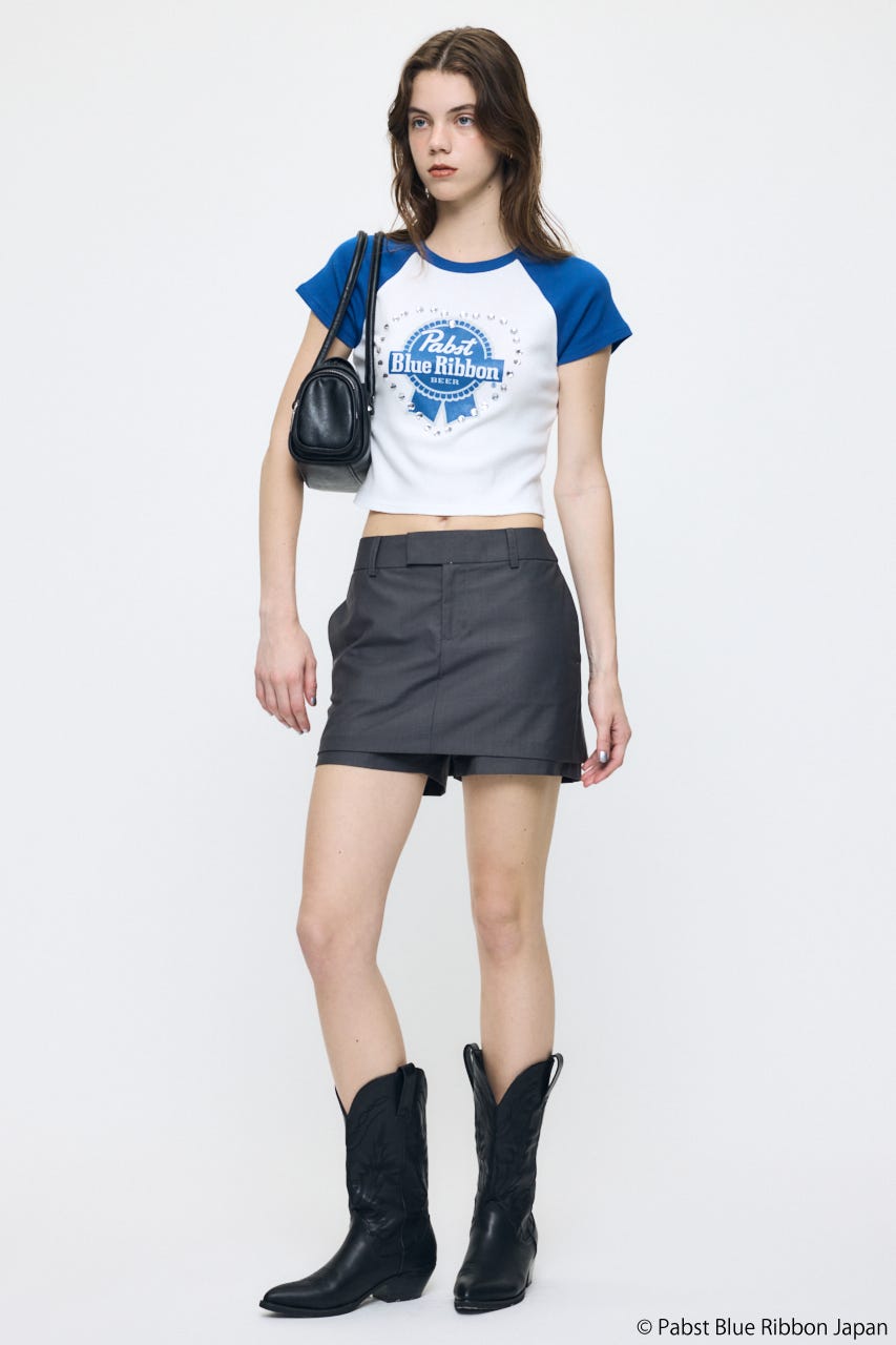 PABST RAGLAN BABY TEE WHT FREE