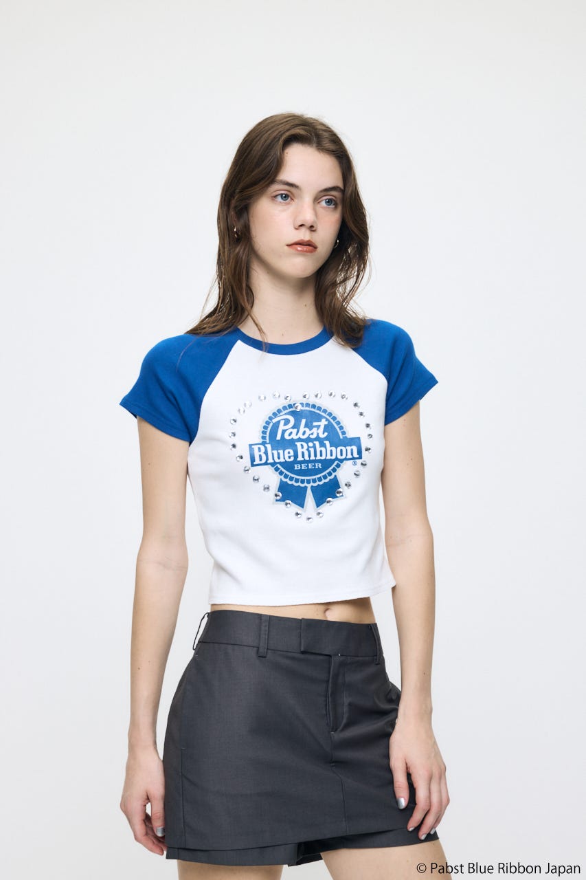 PABST RAGLAN BABY TEE WHT FREE