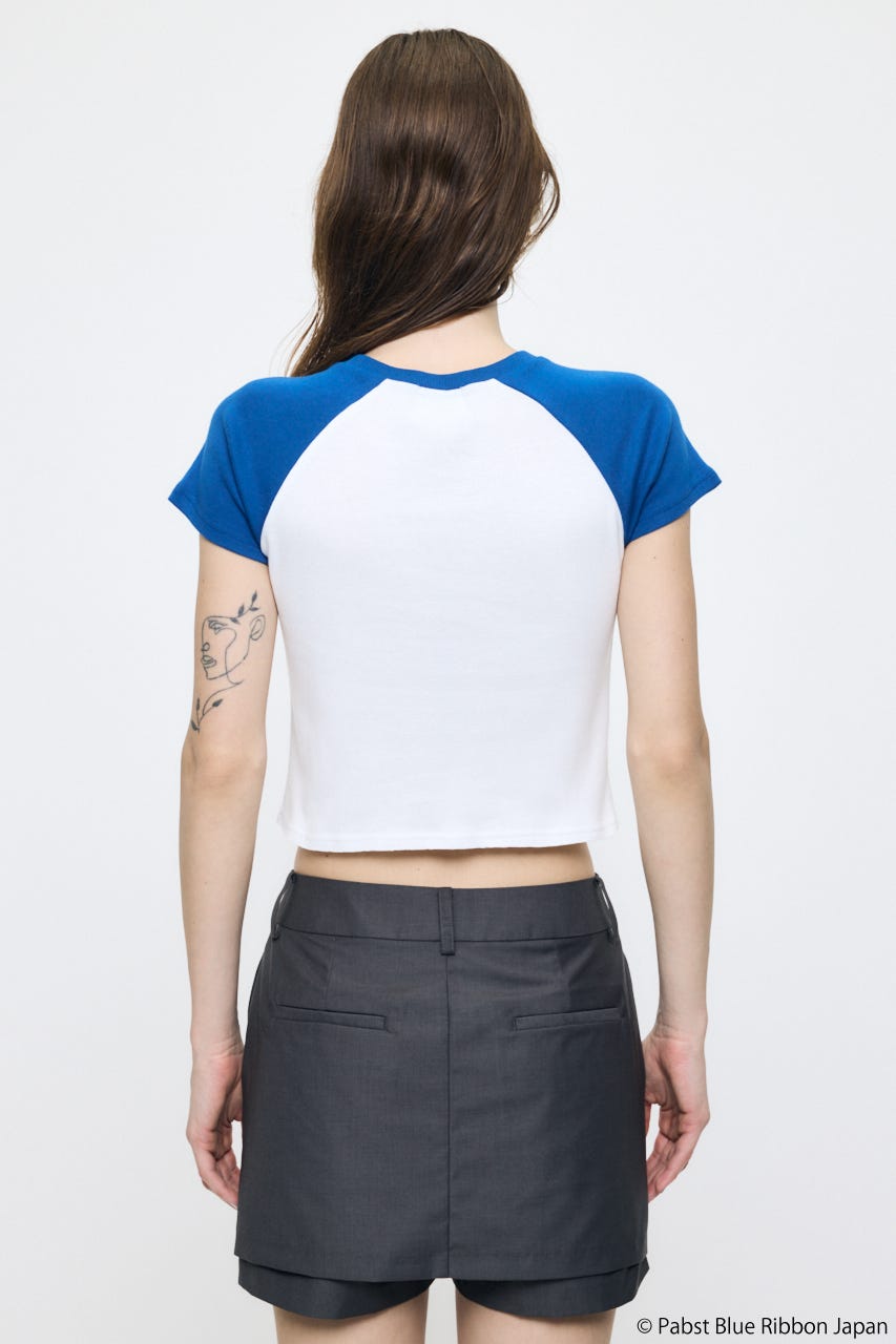 PABST RAGLAN BABY TEE WHT FREE