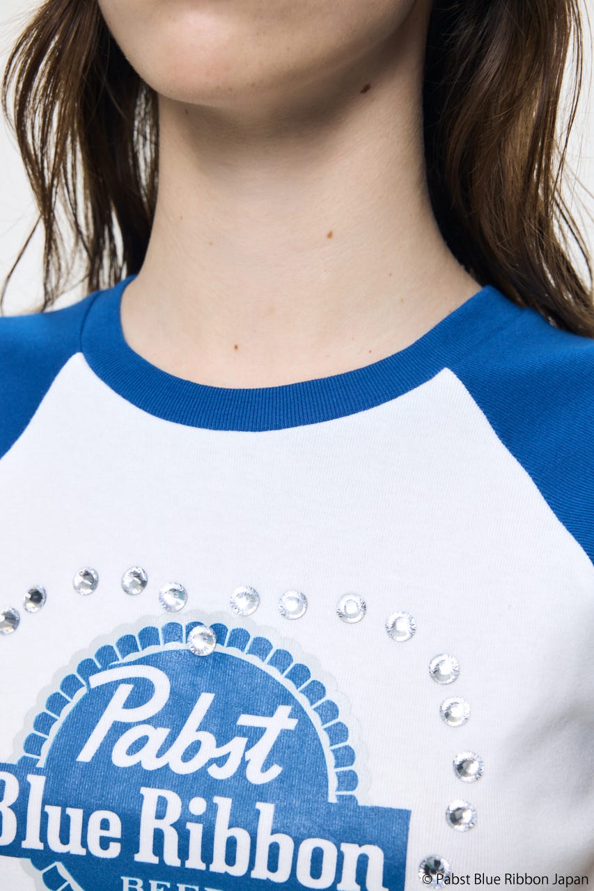 PABST RAGLAN BABY TEE WHT FREE