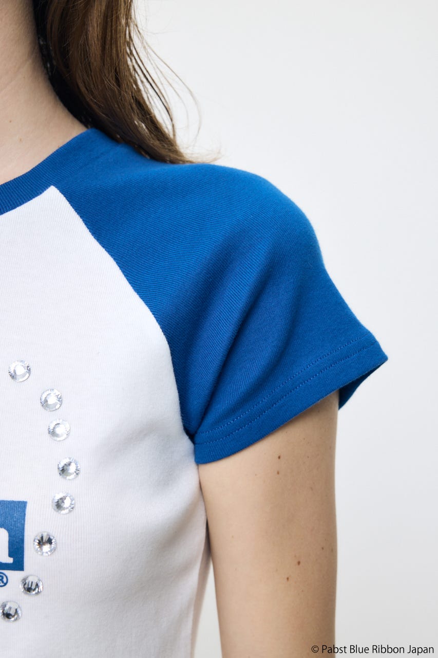 PABST RAGLAN BABY TEE WHT FREE