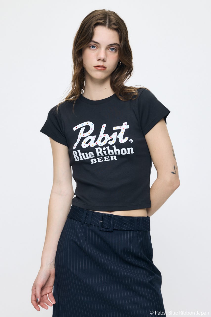 PABST CURSIVE LOGO Tシャツ BLK FREE
