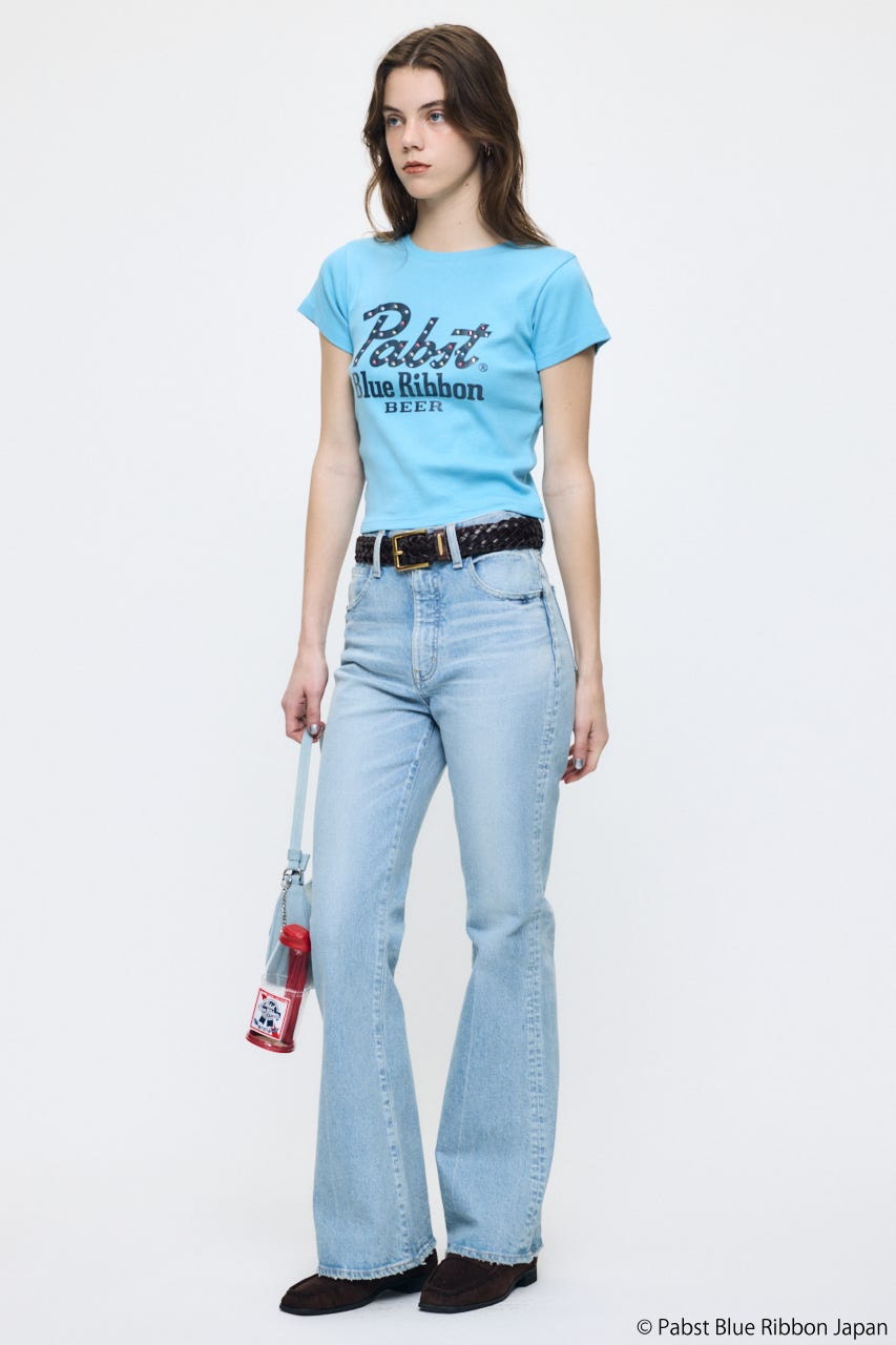 PABST CURSIVE LOGO Tシャツ L/BLU FREE