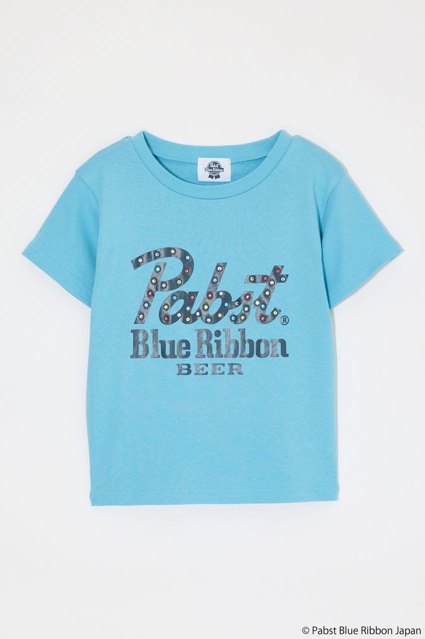 PABST CURSIVE LOGO Tシャツ L/BLU FREE