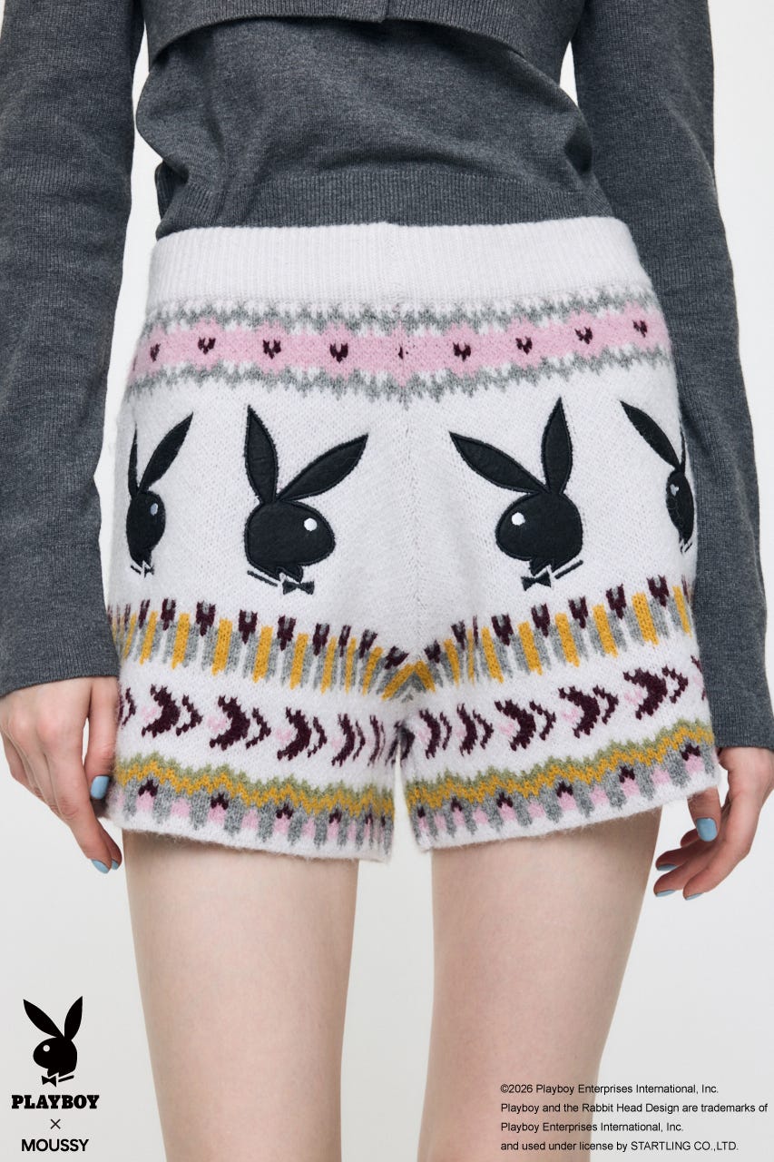 PB JACQUARD KNIT ショーツ O/WHT FREE
