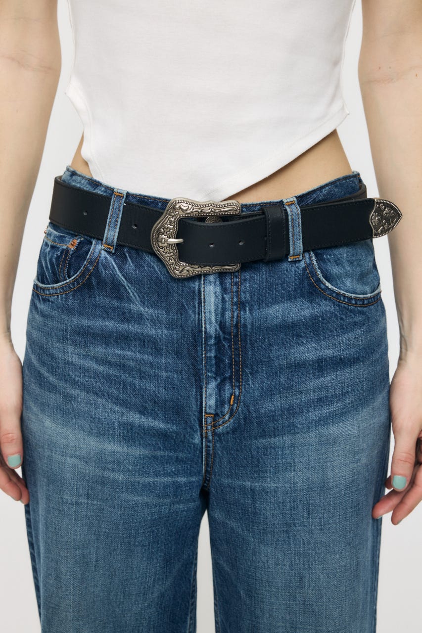 CURVED BUCKLE ベルト BLK FREE