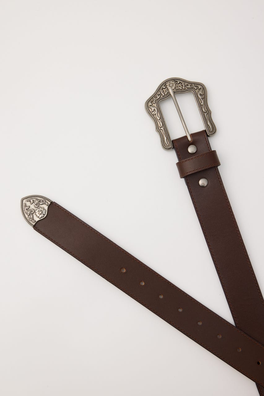 CURVED BUCKLE ベルト BRN FREE
