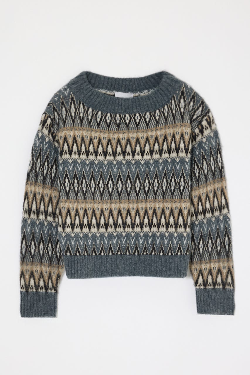 FAIR ISLE セーター GRY FREE