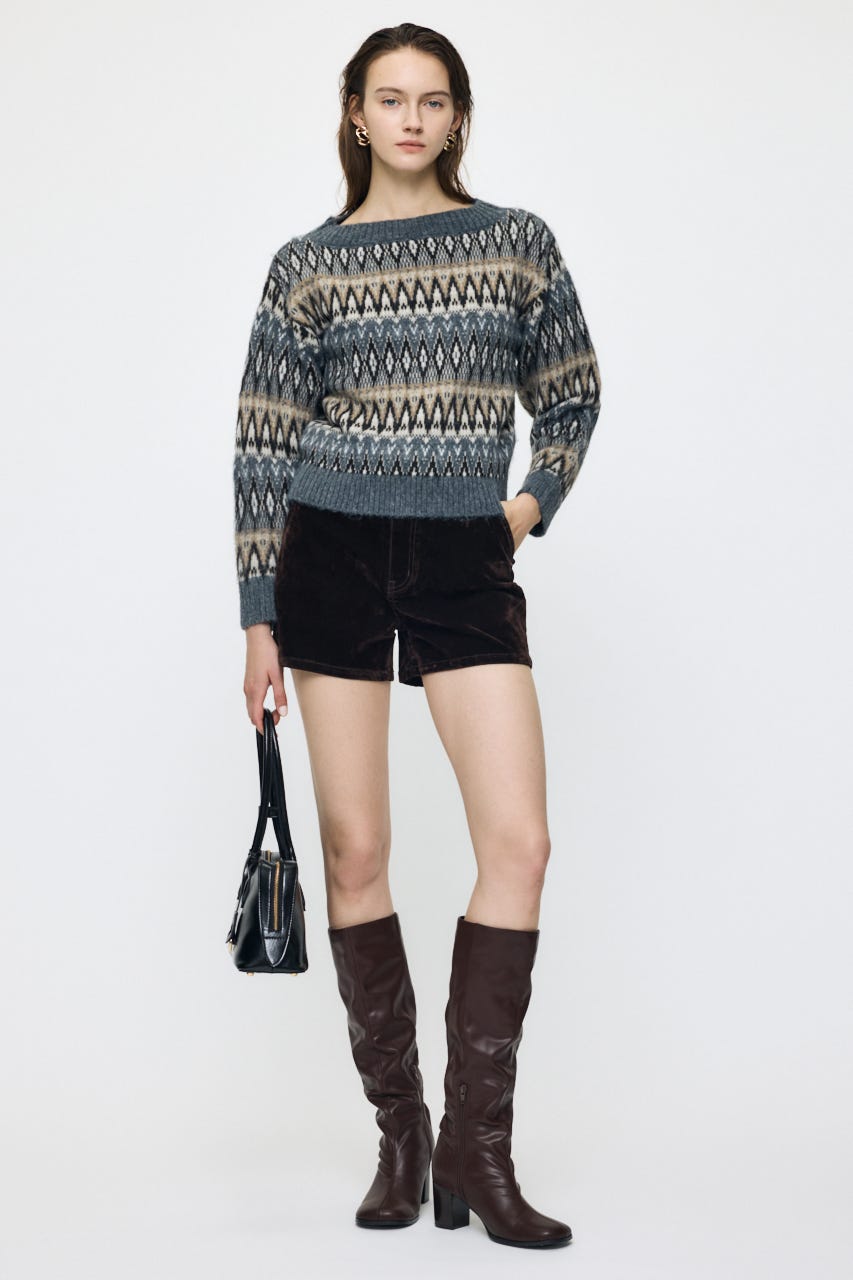 FAIR ISLE セーター GRY FREE