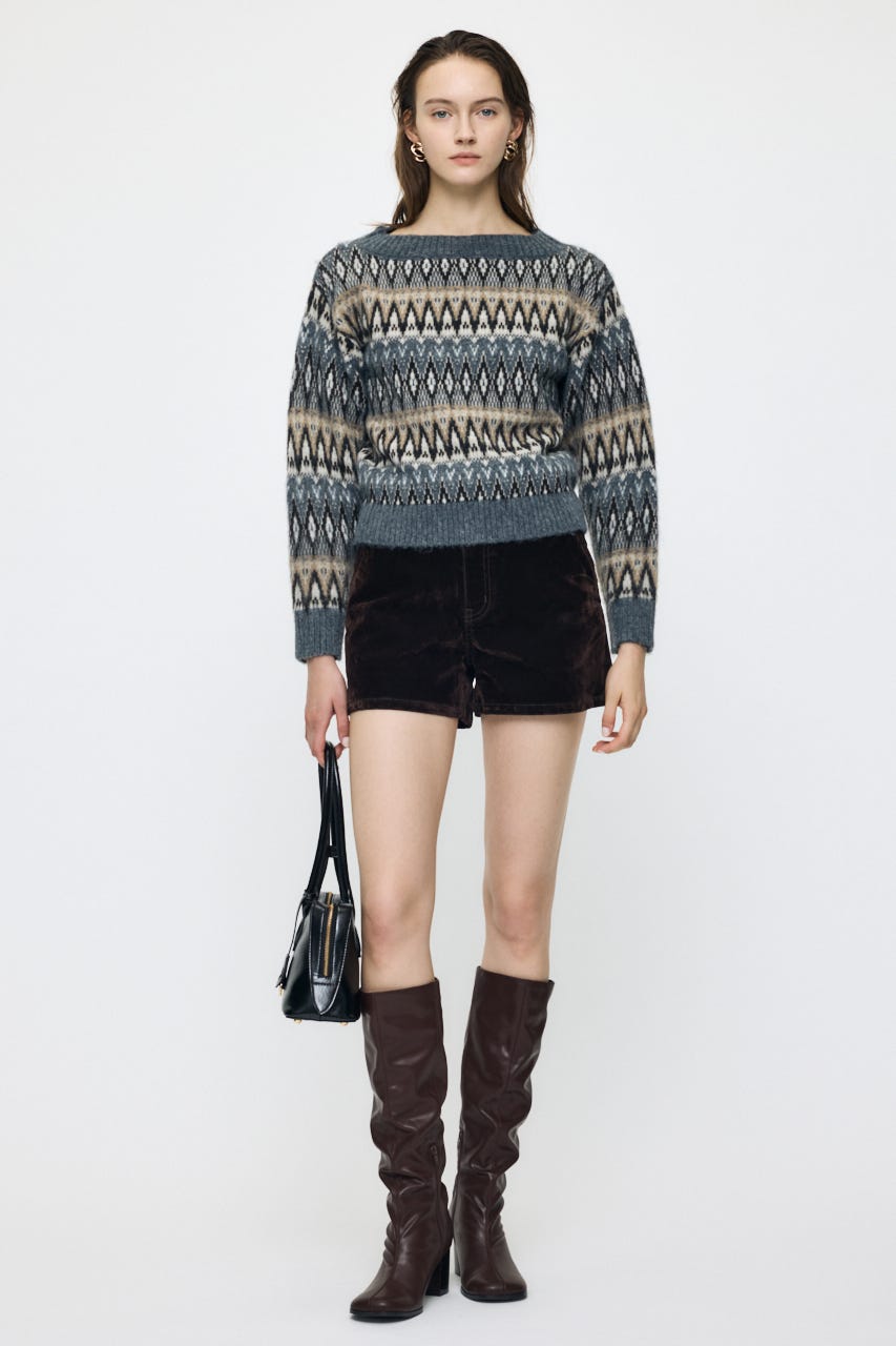 FAIR ISLE セーター GRY FREE