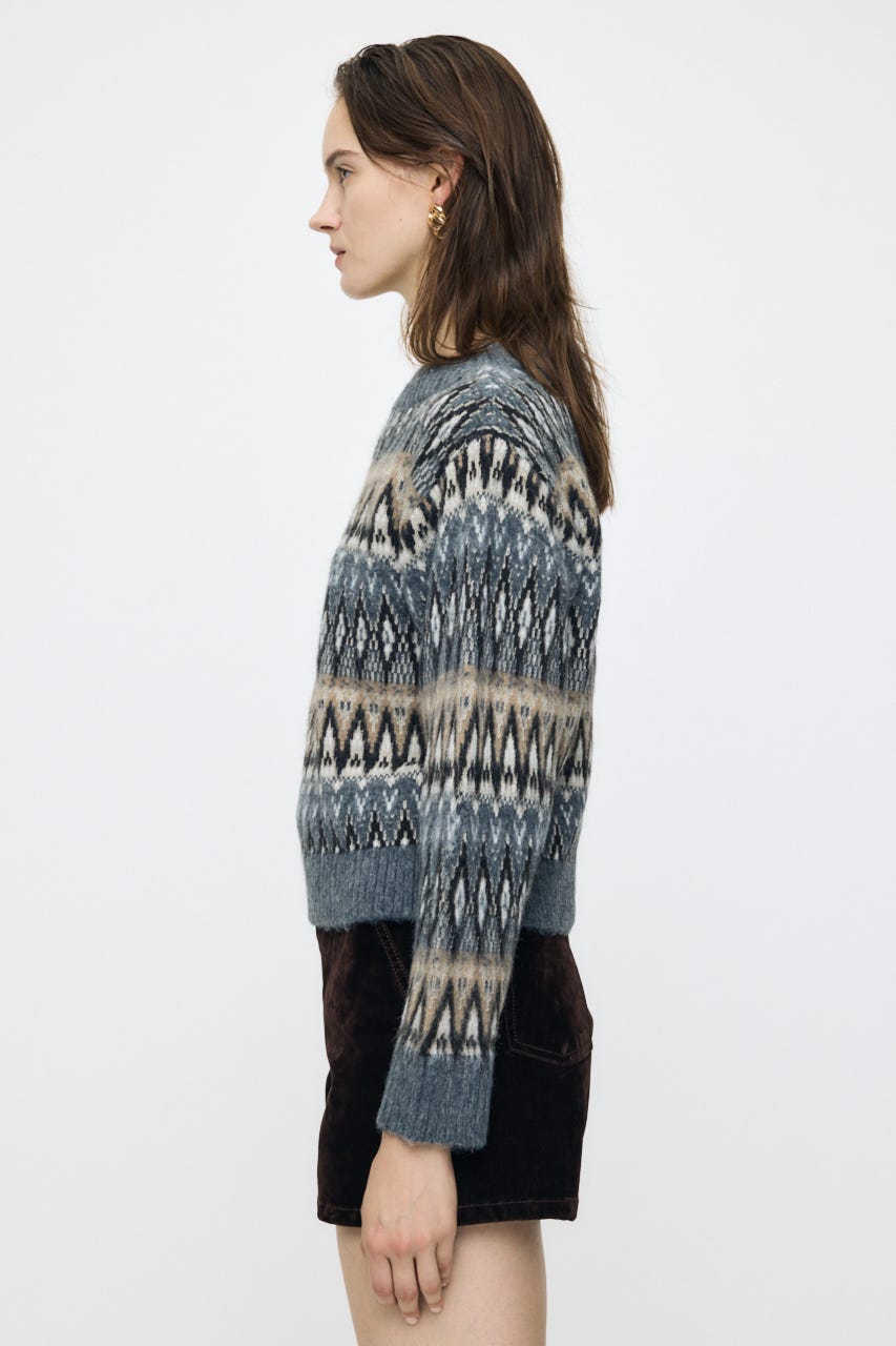 FAIR ISLE セーター GRY FREE