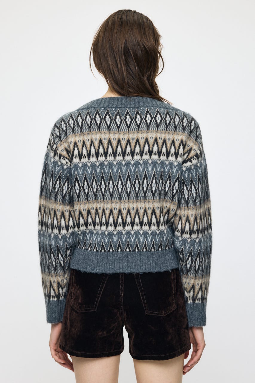 FAIR ISLE セーター GRY FREE