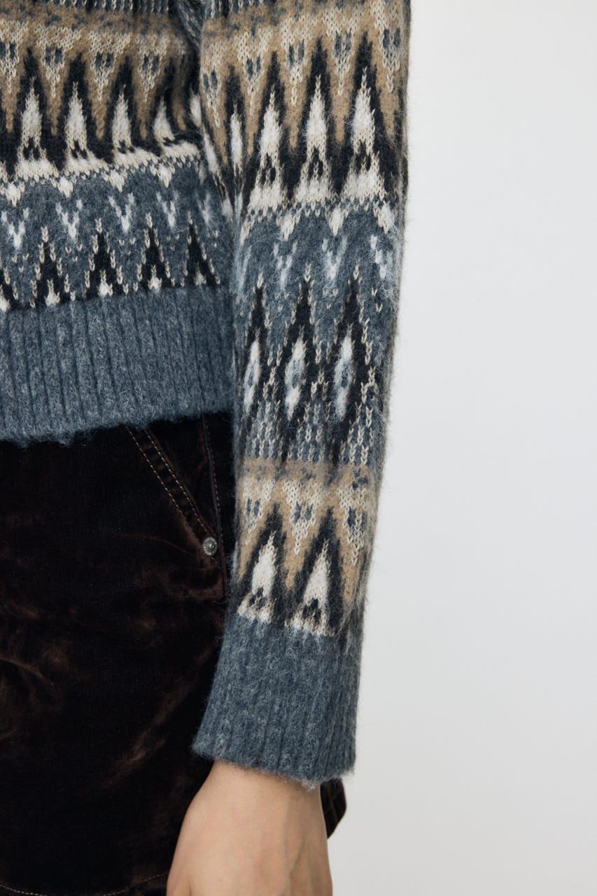 FAIR ISLE セーター GRY FREE