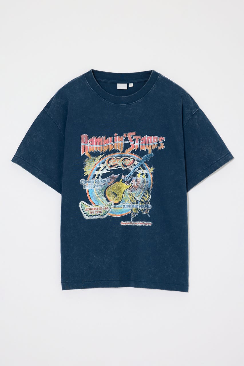 70S MUSIC FEST TEE D/BLU FREE