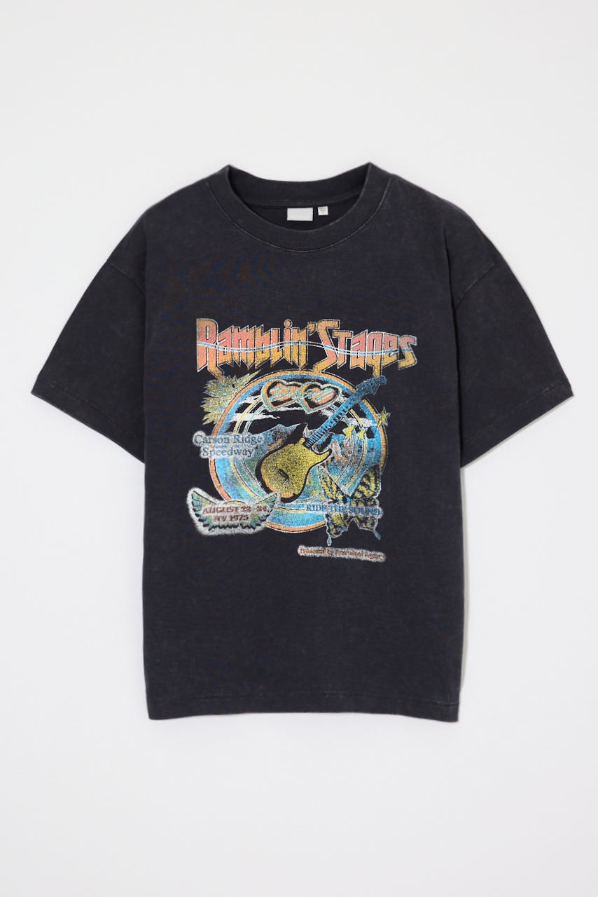70S MUSIC FEST TEE L/BLK FREE
