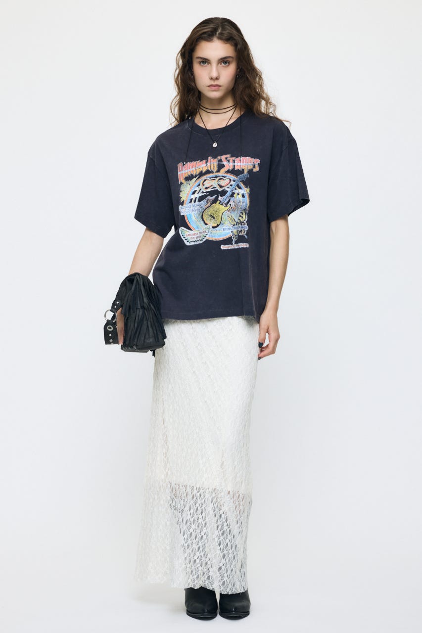 70S MUSIC FEST TEE L/BLK FREE