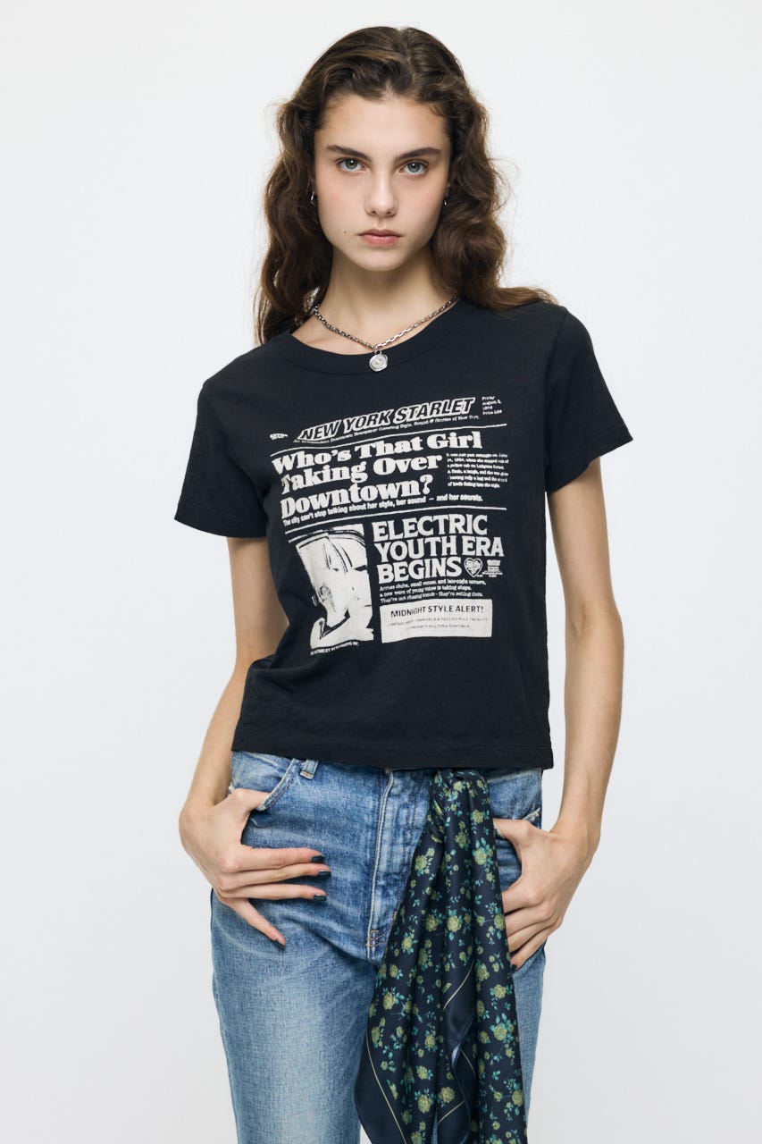 EXTRA NEWS PAPER TEE BLK FREE
