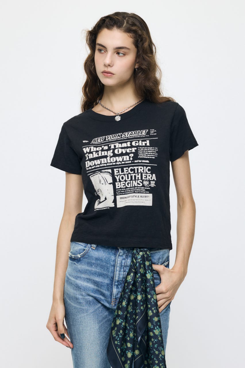 EXTRA NEWS PAPER TEE BLK FREE