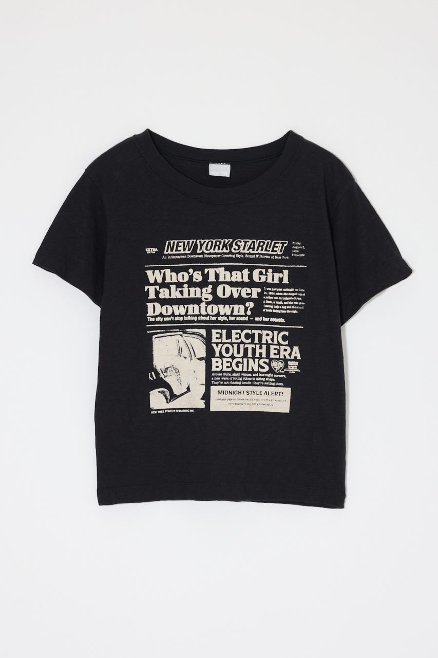 EXTRA NEWS PAPER TEE BLK FREE