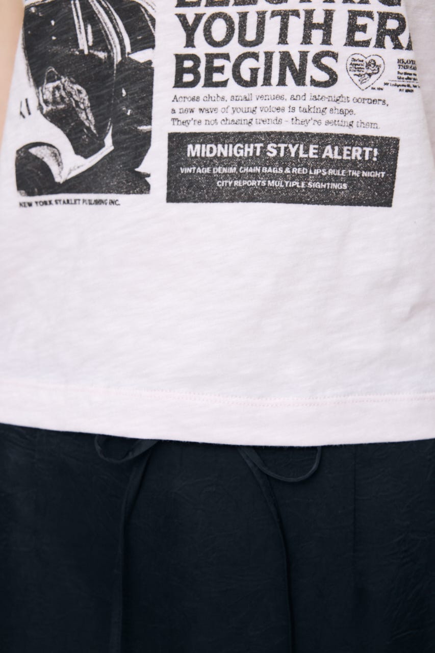 EXTRA NEWS PAPER TEE L/PNK FREE