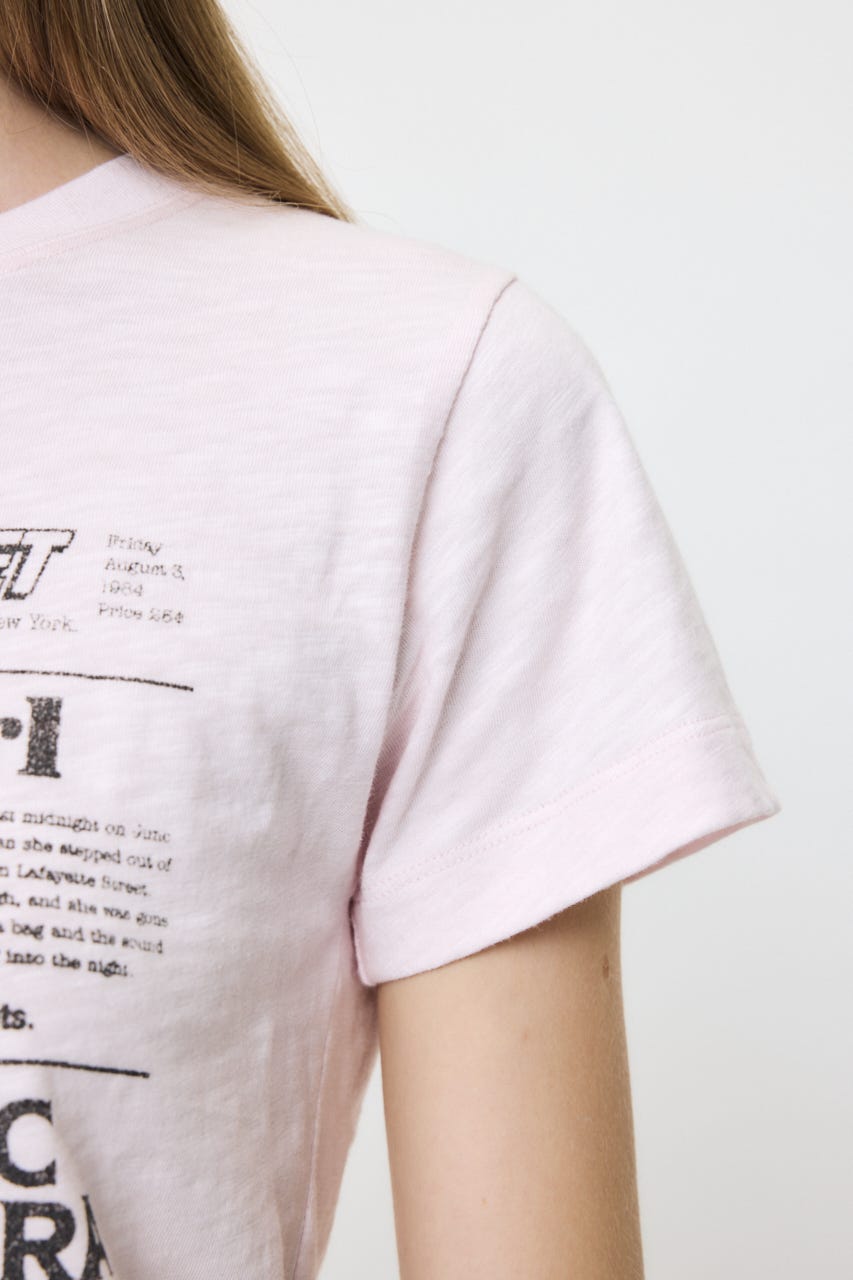 EXTRA NEWS PAPER TEE L/PNK FREE