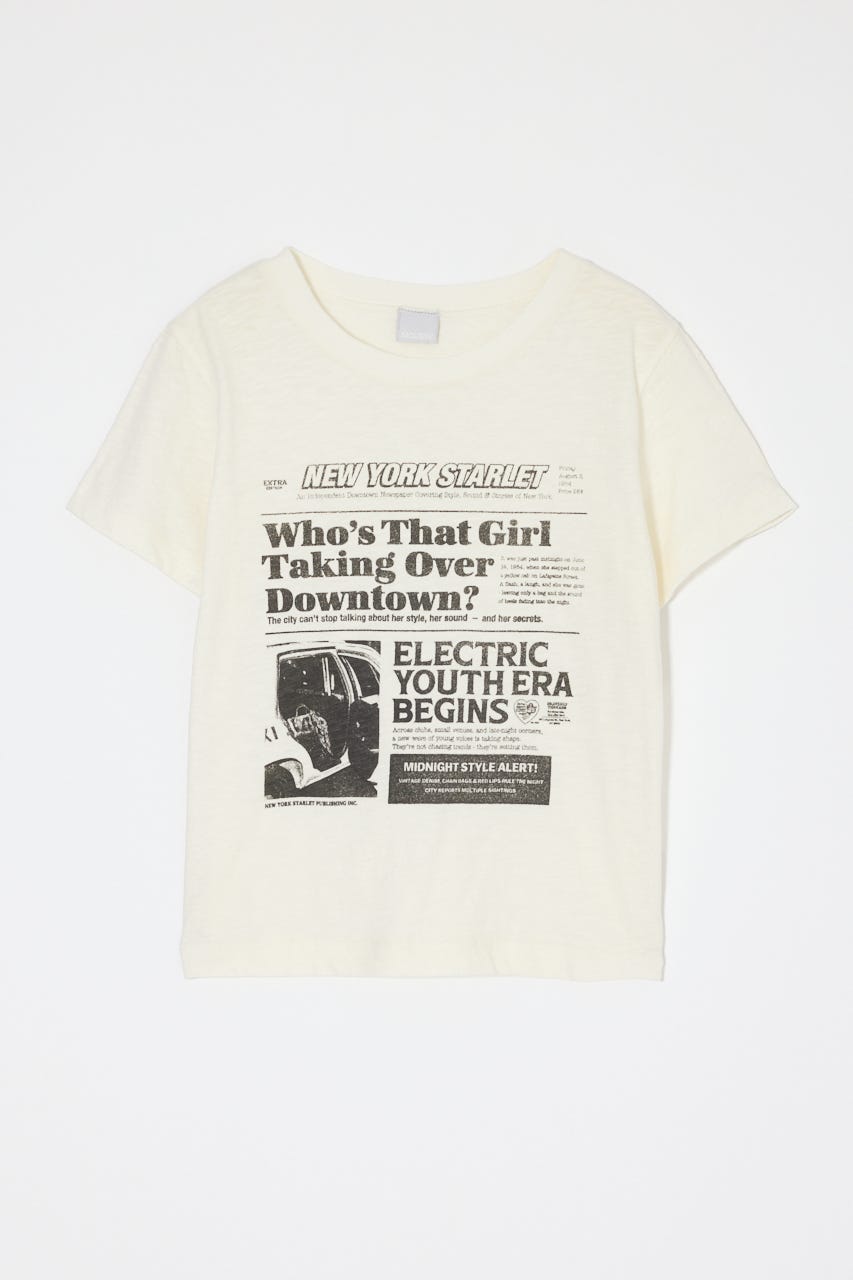 EXTRA NEWS PAPER TEE O/WHT FREE