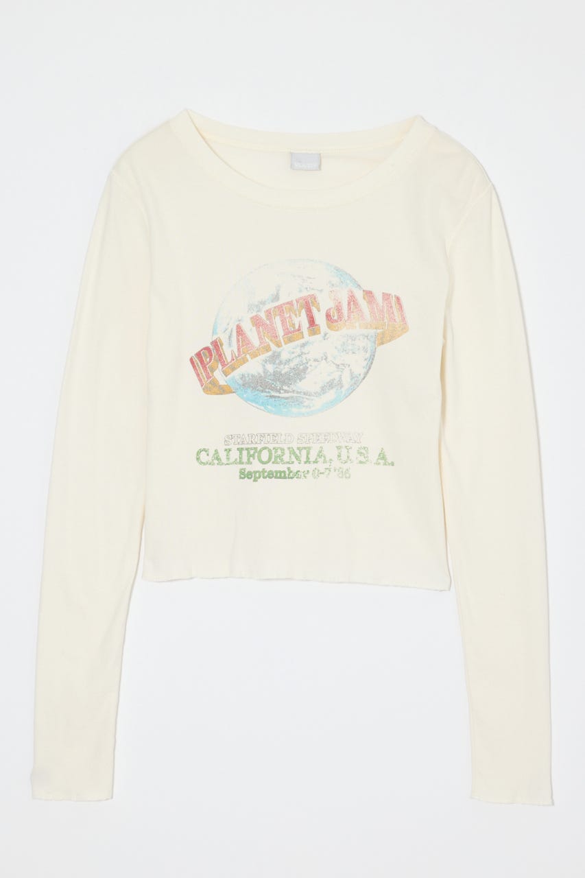 PLANET JAM L/S Tシャツ O/WHT FREE