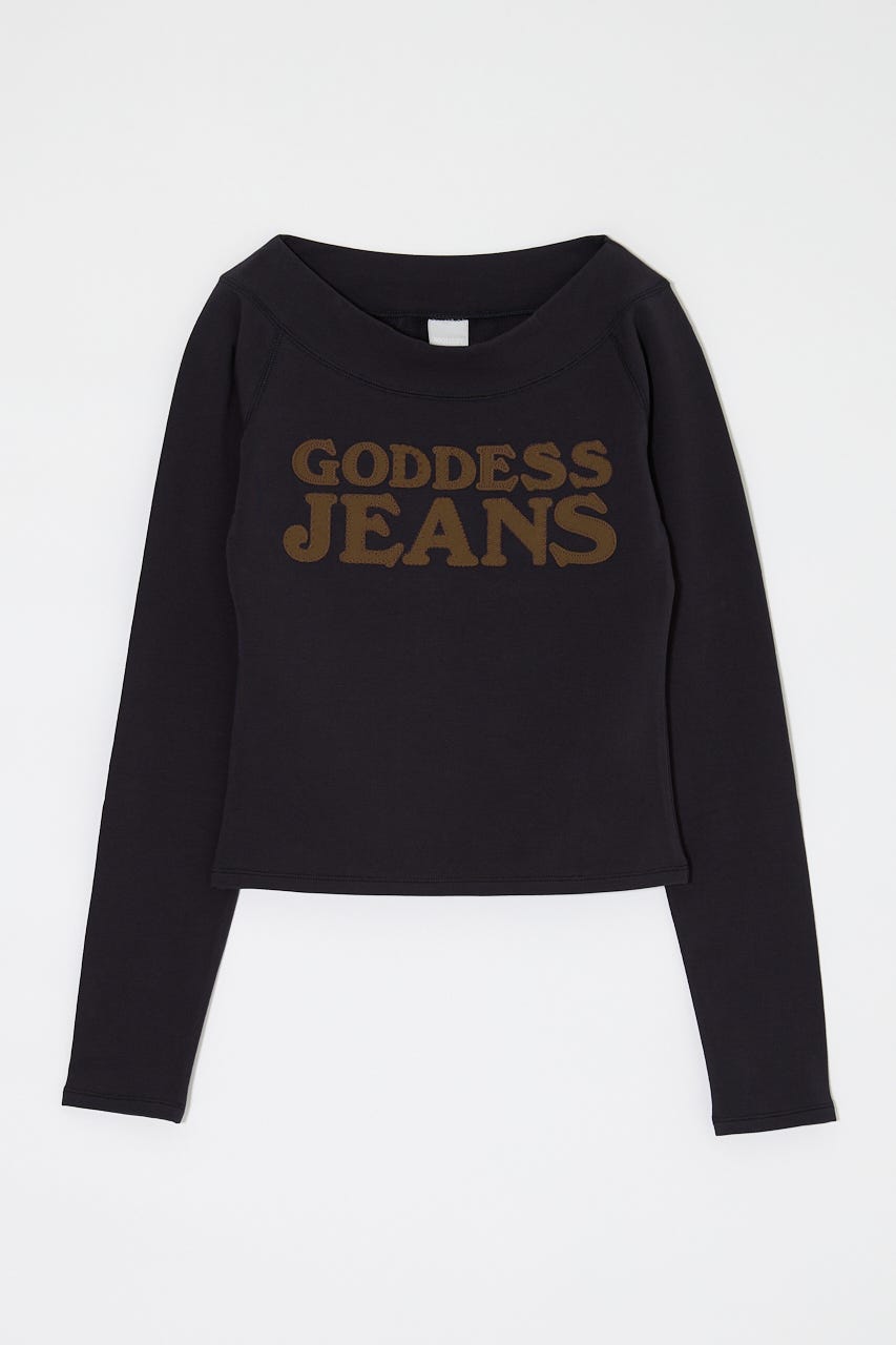 OFF SHOULDER L/S Tシャツ NVY FREE