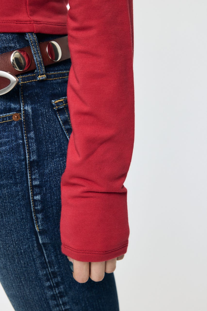 OFF SHOULDER L/S Tシャツ RED FREE