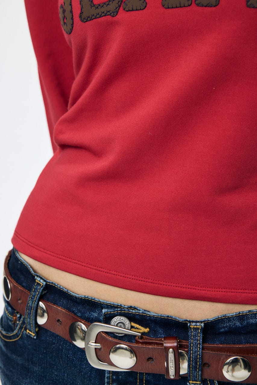 OFF SHOULDER L/S Tシャツ RED FREE
