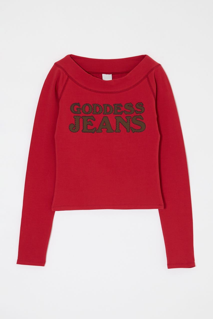OFF SHOULDER L/S Tシャツ RED FREE