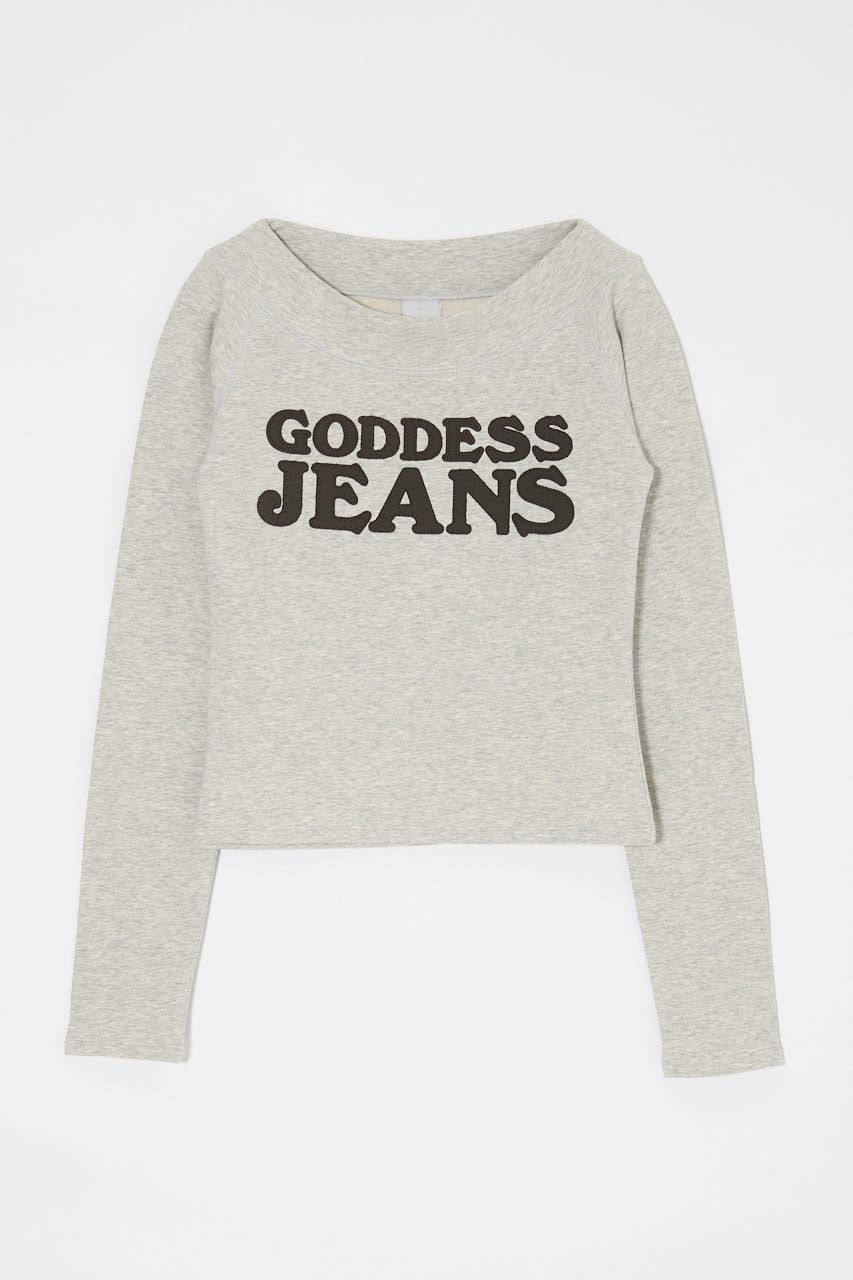 OFF SHOULDER L/S Tシャツ T.GRY FREE