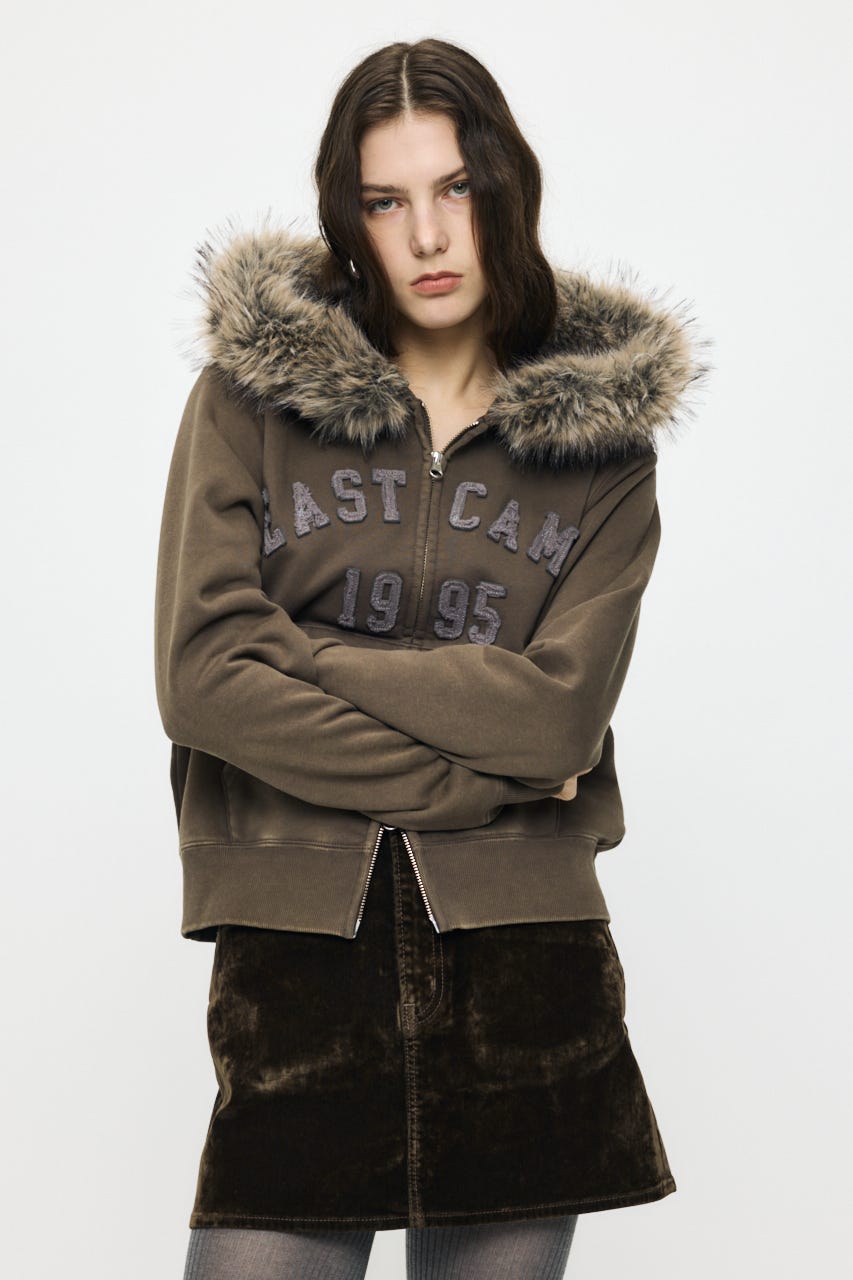 FUR ZIP フーディ BRN FREE