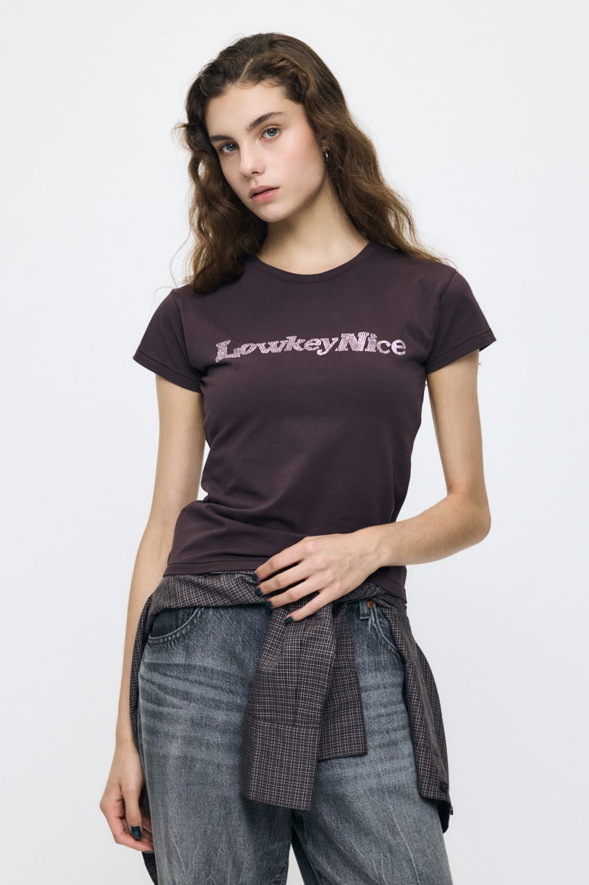 LOWKEY NICE BLING TEE BRN FREE