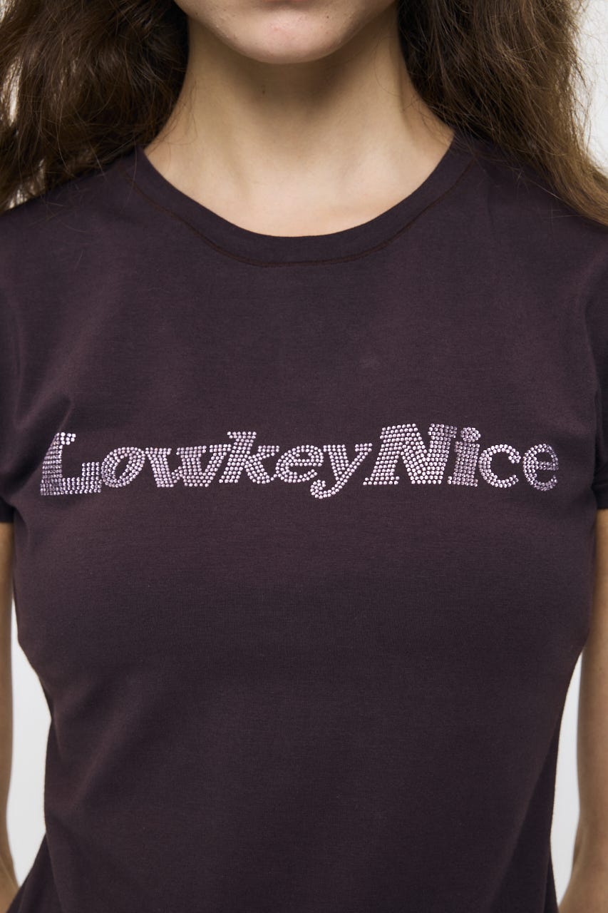 LOWKEY NICE BLING TEE BRN FREE