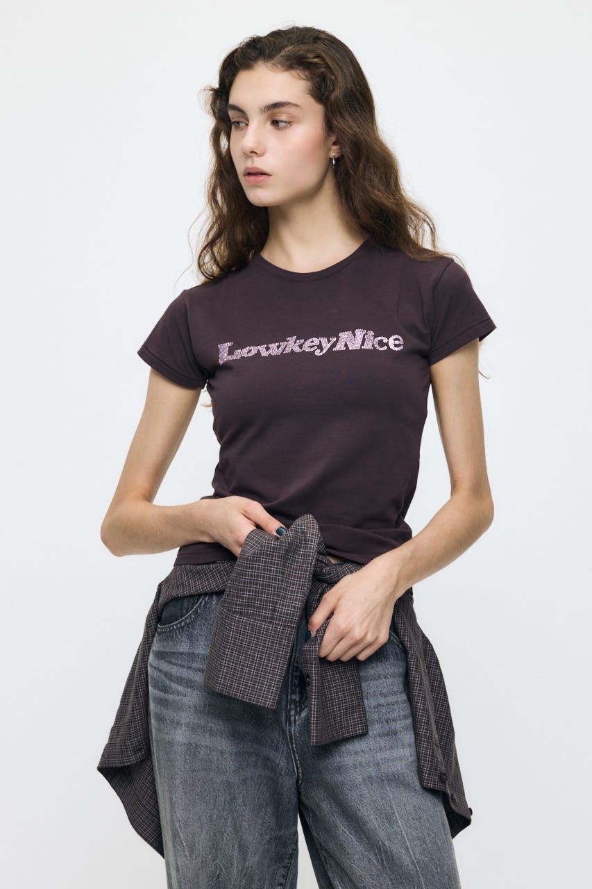 LOWKEY NICE BLING TEE BRN FREE