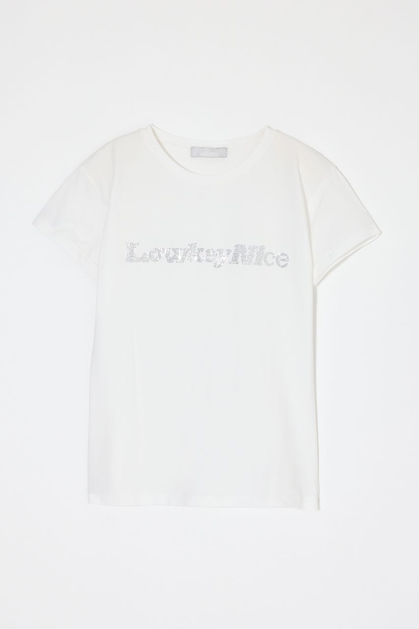 LOWKEY NICE BLING TEE WHT FREE