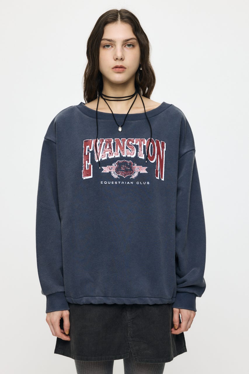 OFF SHOULDER SWEAT トップス NVY FREE